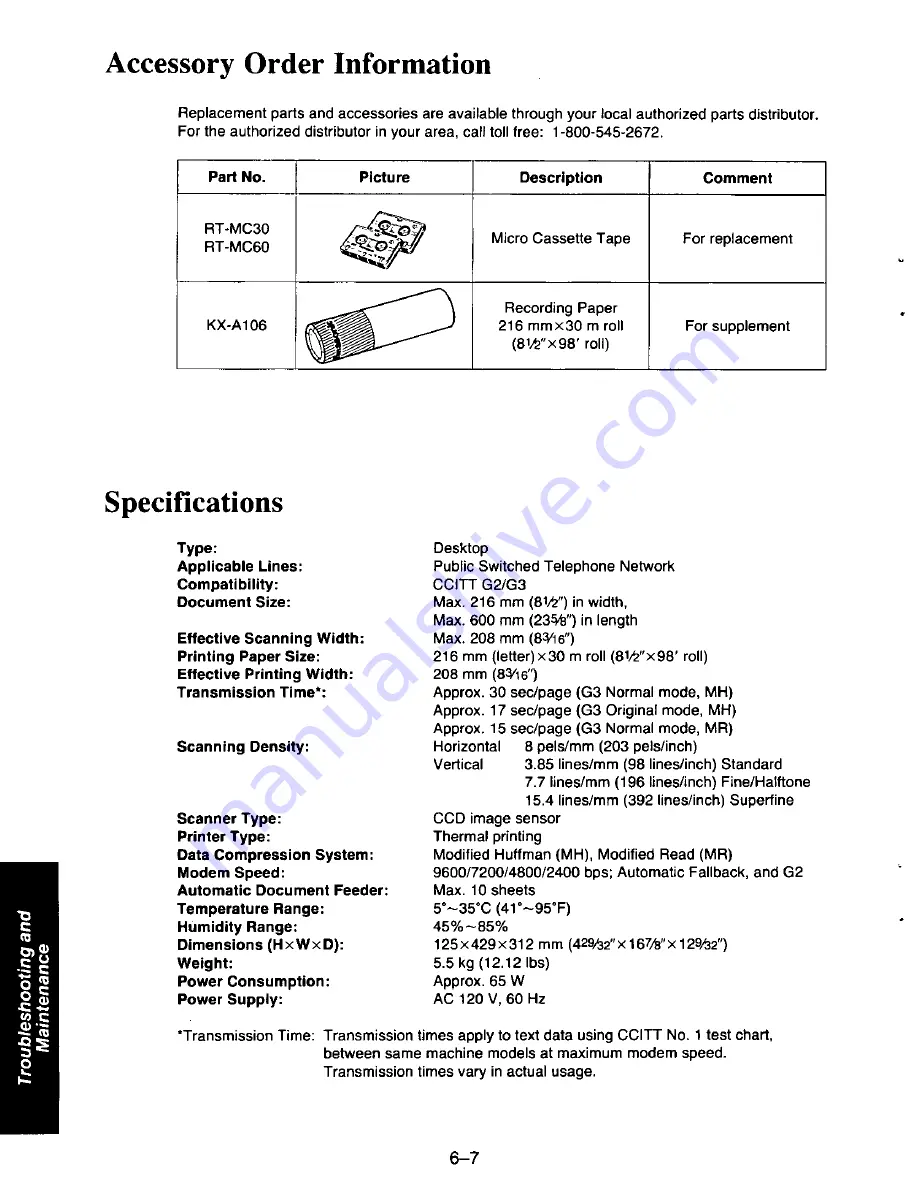 Panasonic KX-F215 Operating Instructions Manual Download Page 144