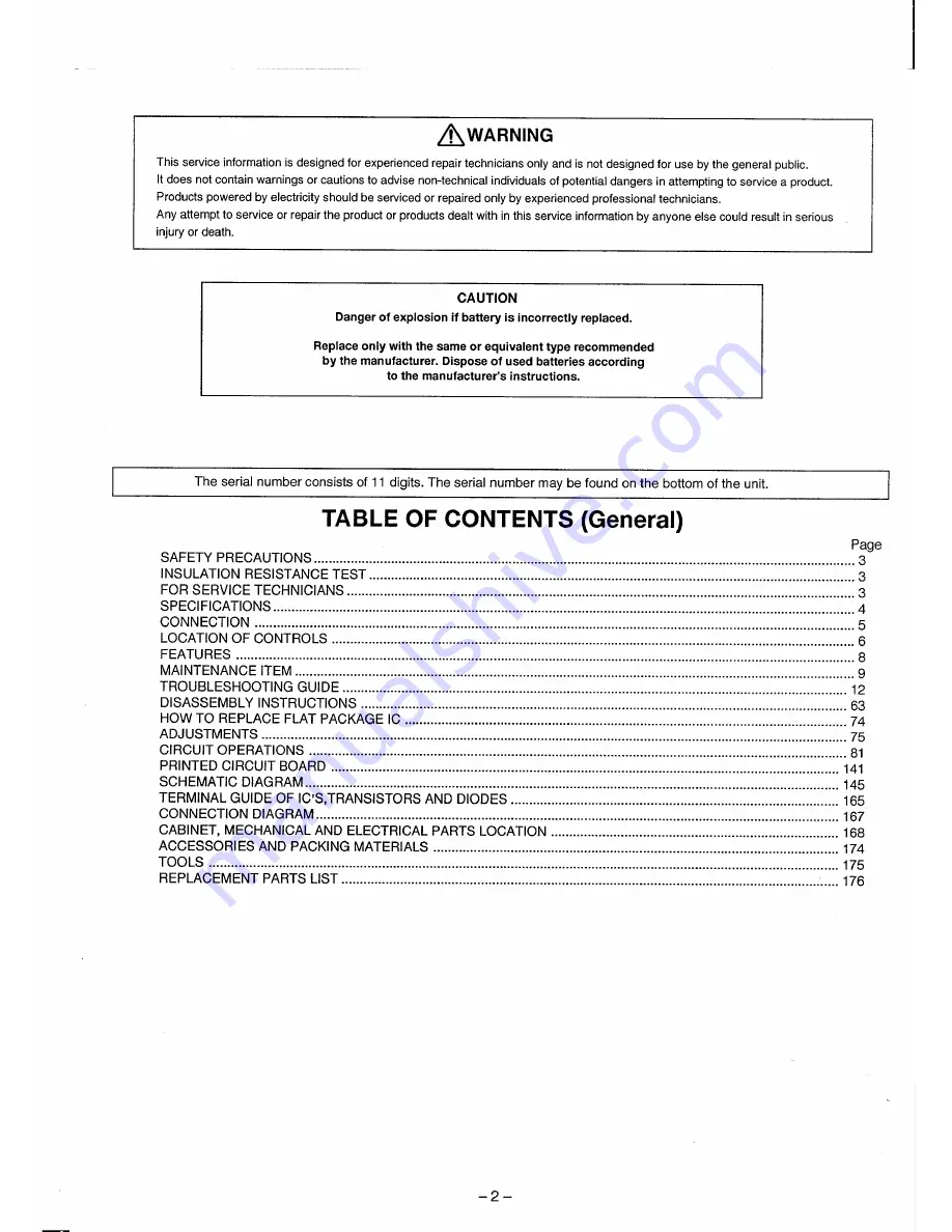 Panasonic KX-F2710AL Service Manual Download Page 2