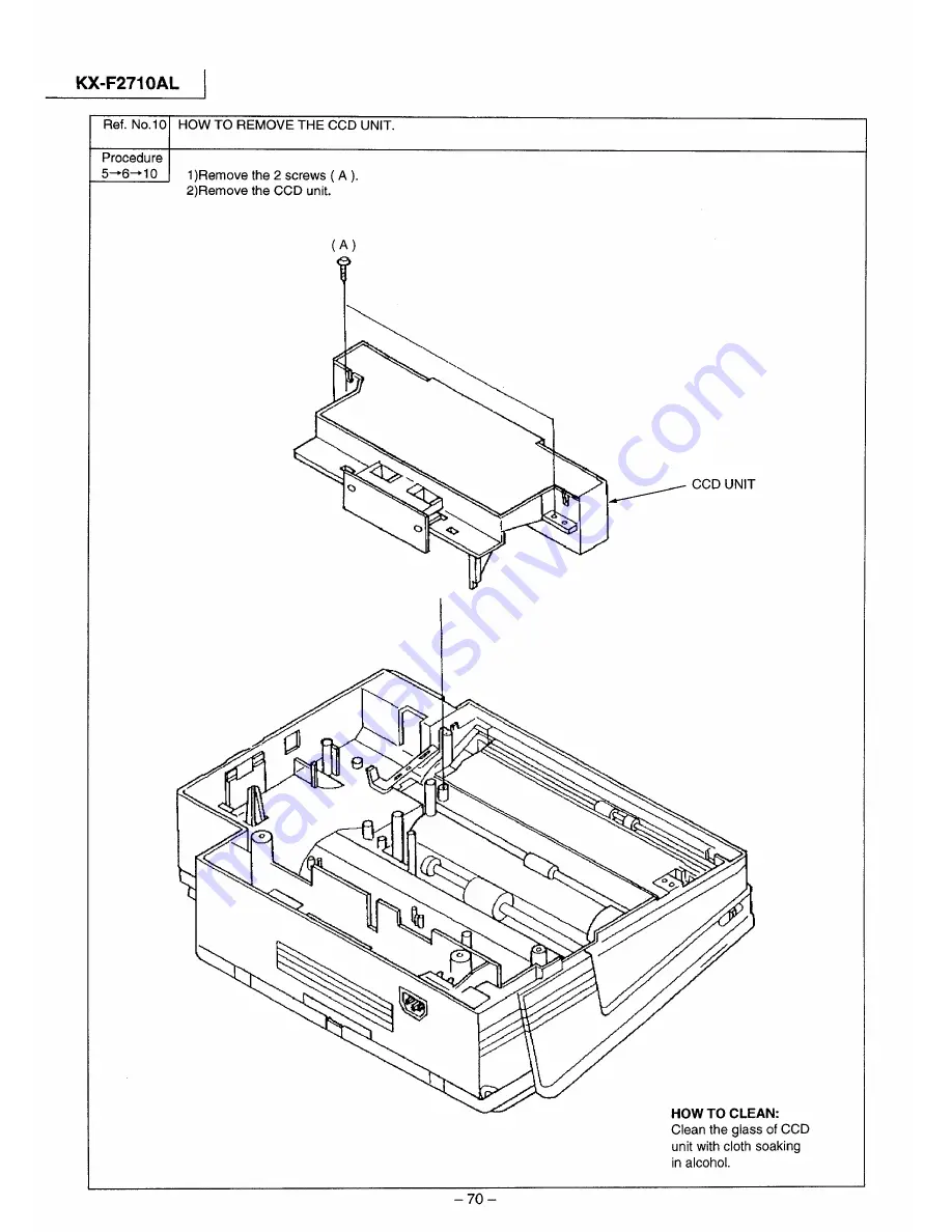 Panasonic KX-F2710AL Service Manual Download Page 70