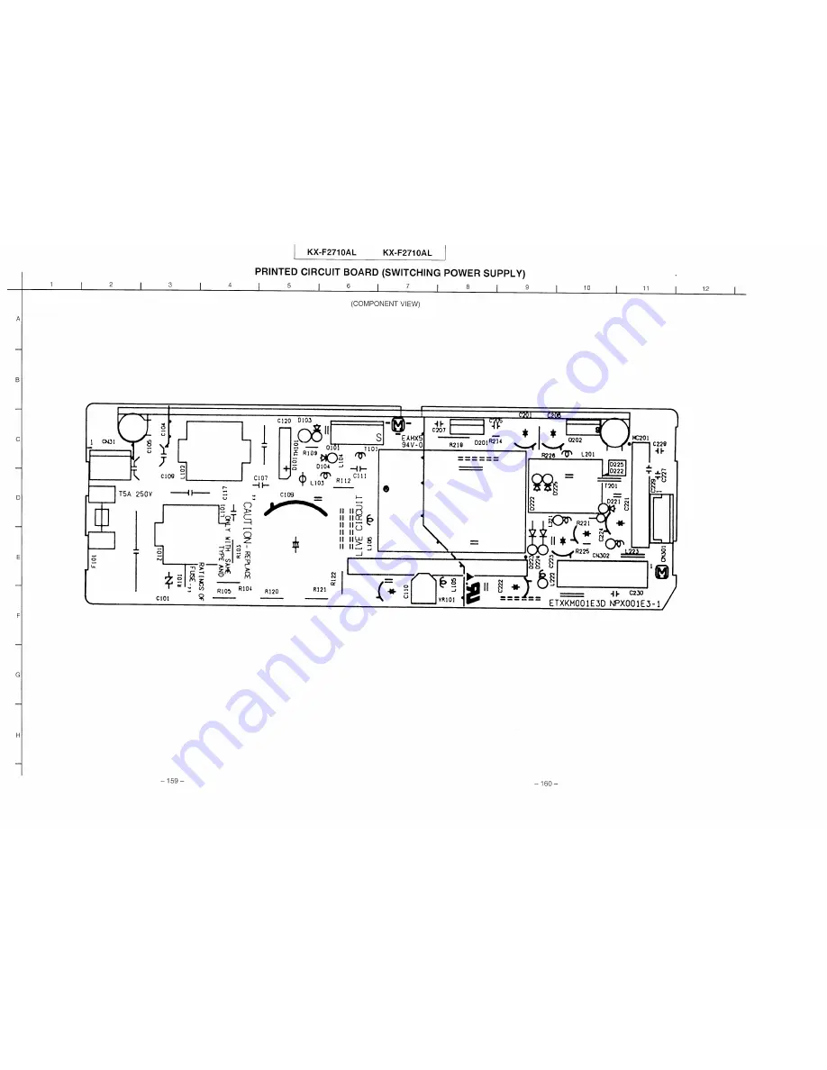 Panasonic KX-F2710AL Service Manual Download Page 158