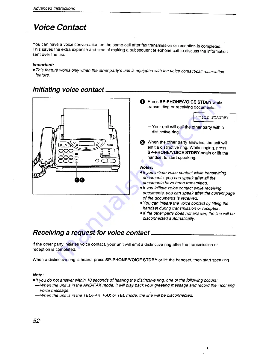 Panasonic KX-F2710NZ Operating Instructions Manual Download Page 52