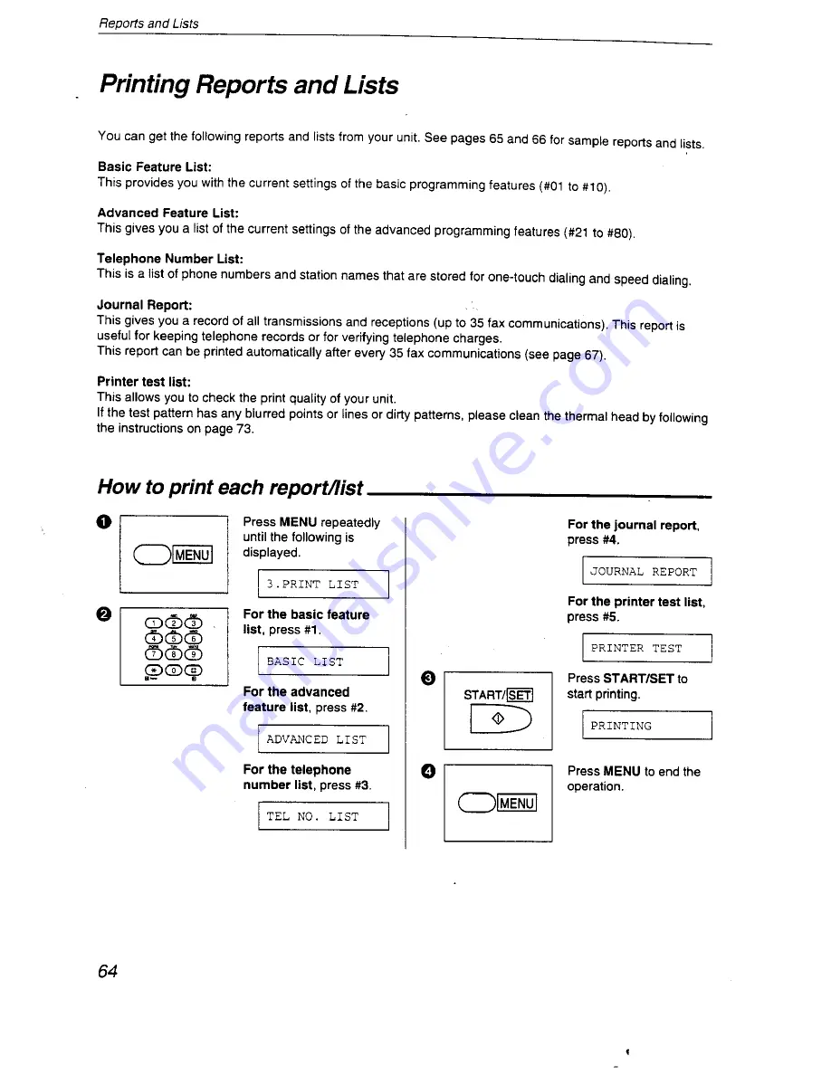 Panasonic KX-F2710NZ Operating Instructions Manual Download Page 64