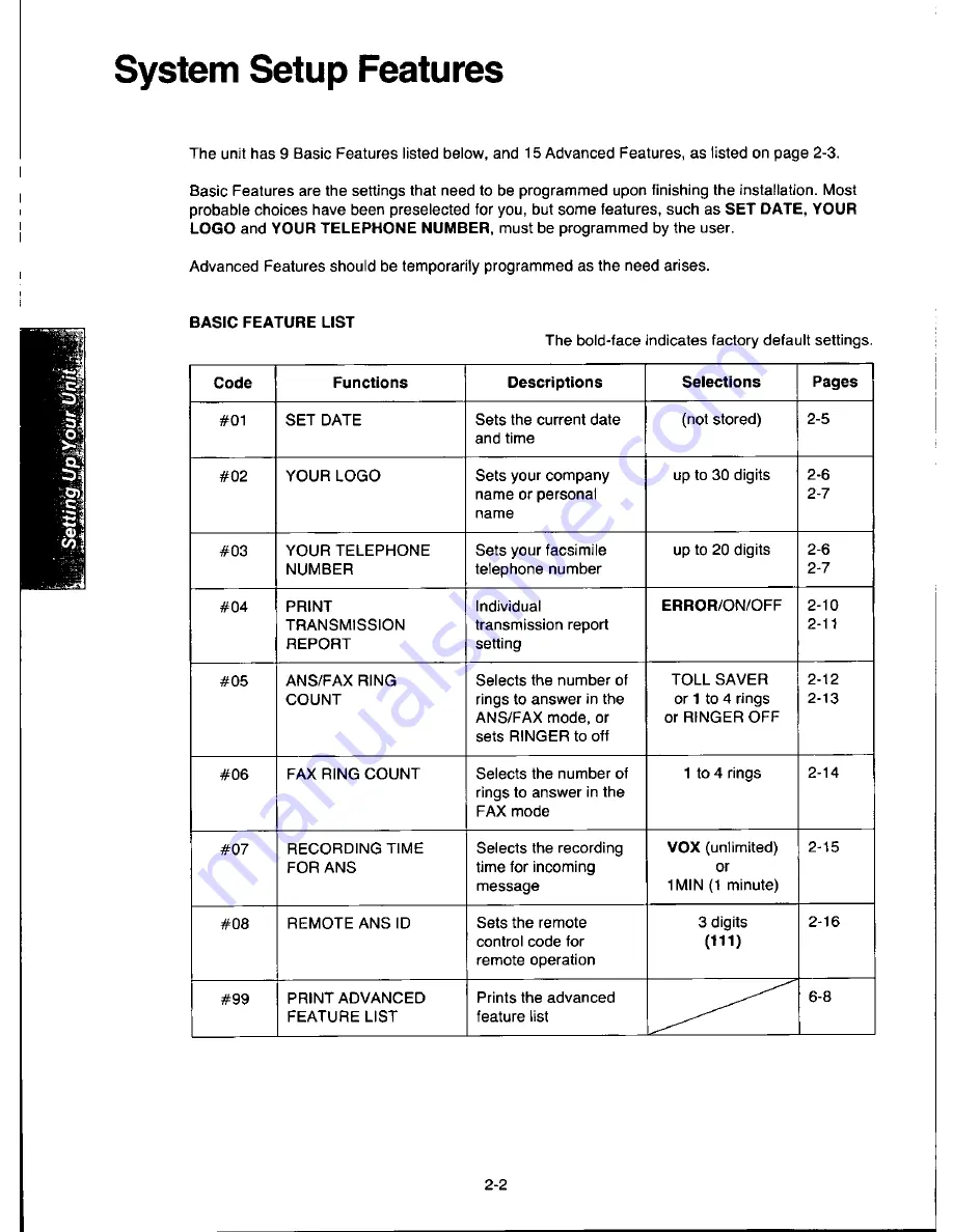 Panasonic KX-F280 Operating Instructions Manual Download Page 30