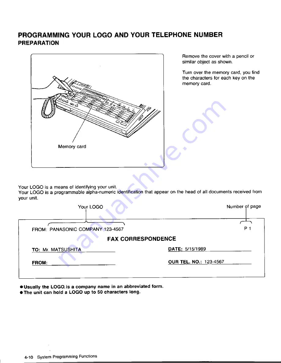 Panasonic KX-F320 Скачать руководство пользователя страница 142