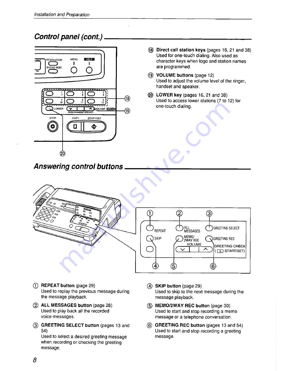 Panasonic KX-F755 Operating Instructions Manual Download Page 8