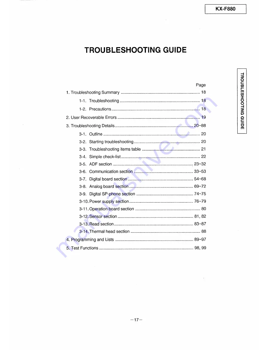 Panasonic KX-F880 Service Manual Download Page 17