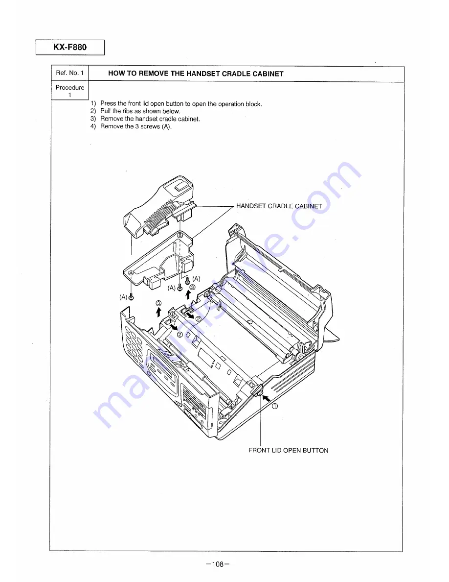 Panasonic KX-F880 Service Manual Download Page 108