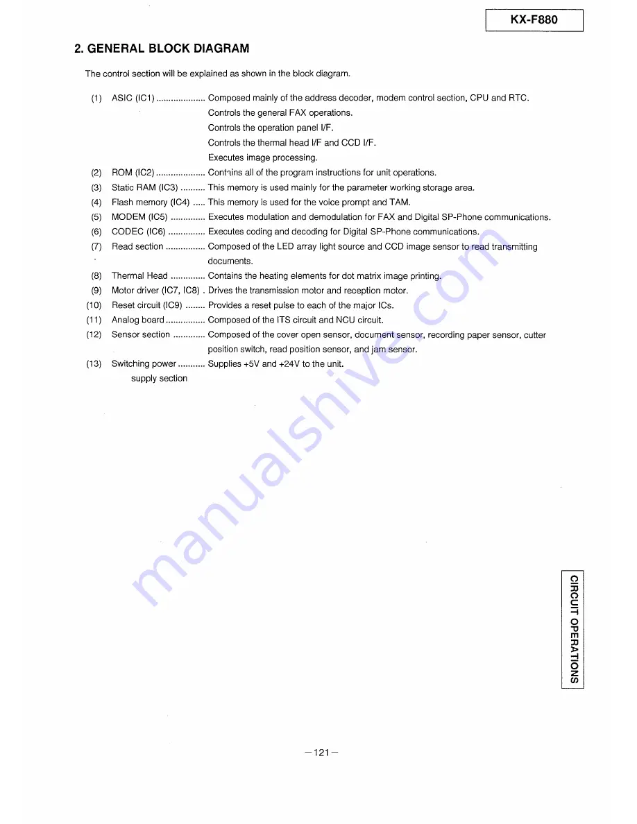 Panasonic KX-F880 Скачать руководство пользователя страница 121