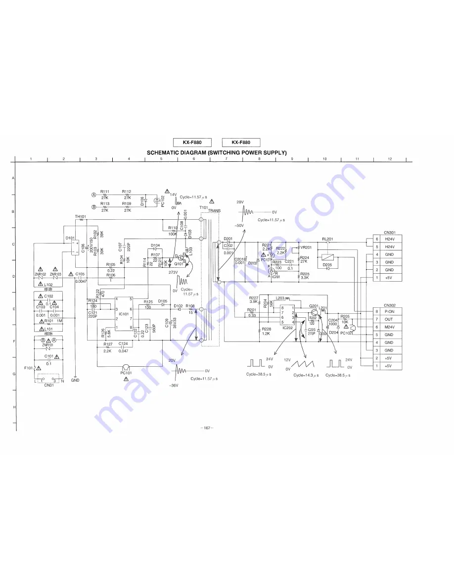 Panasonic KX-F880 Service Manual Download Page 174