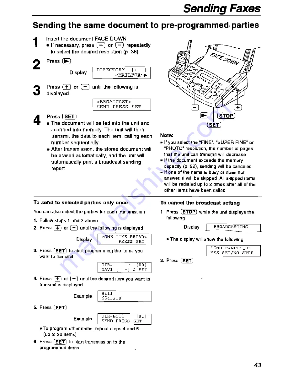 Panasonic KX-FPG175 Скачать руководство пользователя страница 43