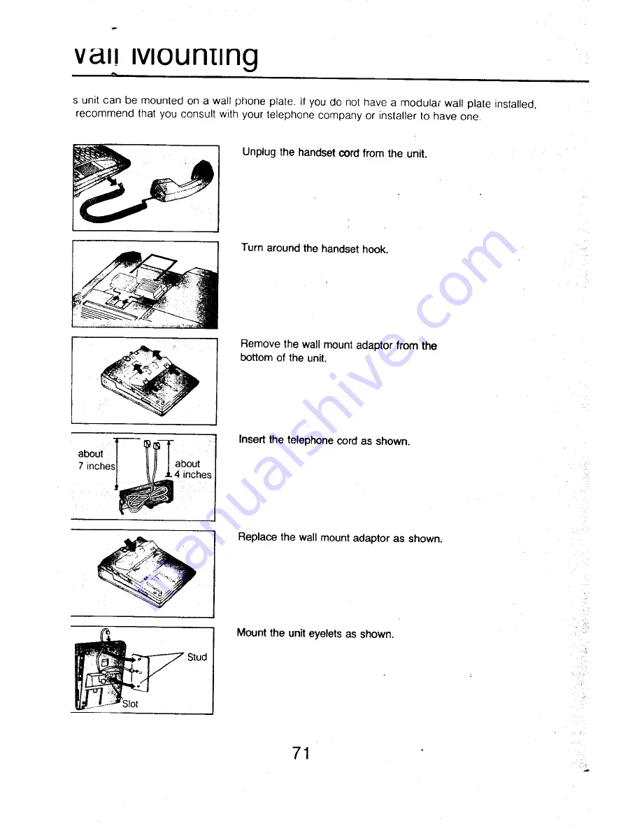 Panasonic KX-T2740 - Easa-phone Integrated Telephone Mini-Cassette Answering System Скачать руководство пользователя страница 71