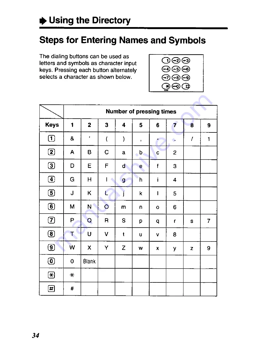 Panasonic KX-T4109-B Operating Instructions Manual Download Page 34