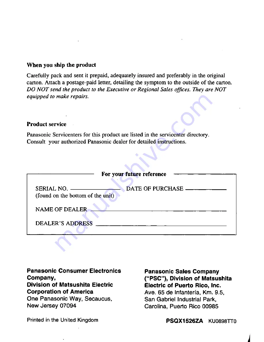 Panasonic KX-T7440 Reference Manual Download Page 8