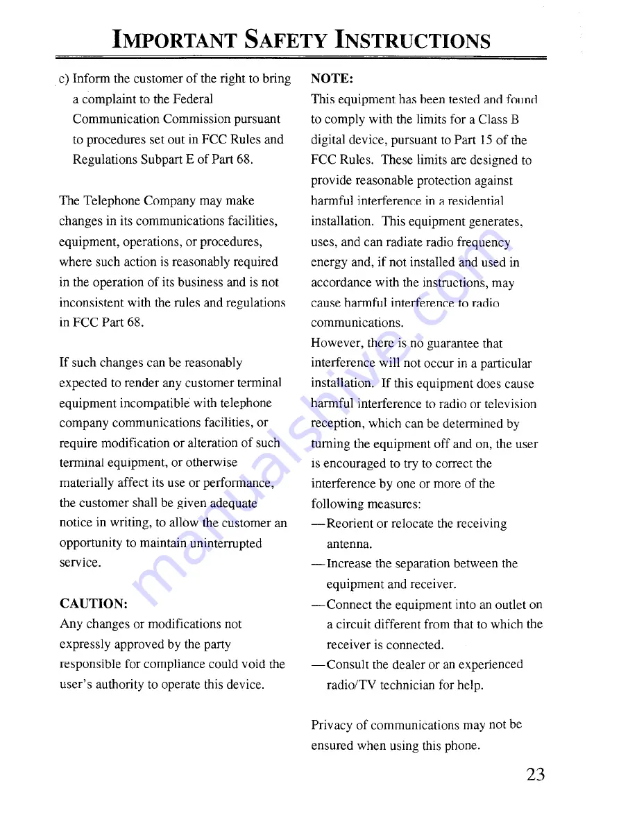 Panasonic KX-T7880 - Cordless Phone - 900 MHz Reference Manual Download Page 27