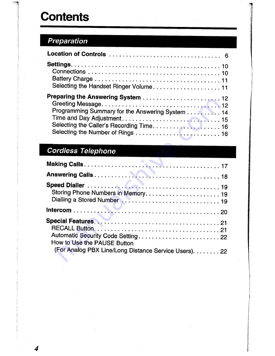 Panasonic KX-TC1045ALW Operating Instructions Manual Download Page 4