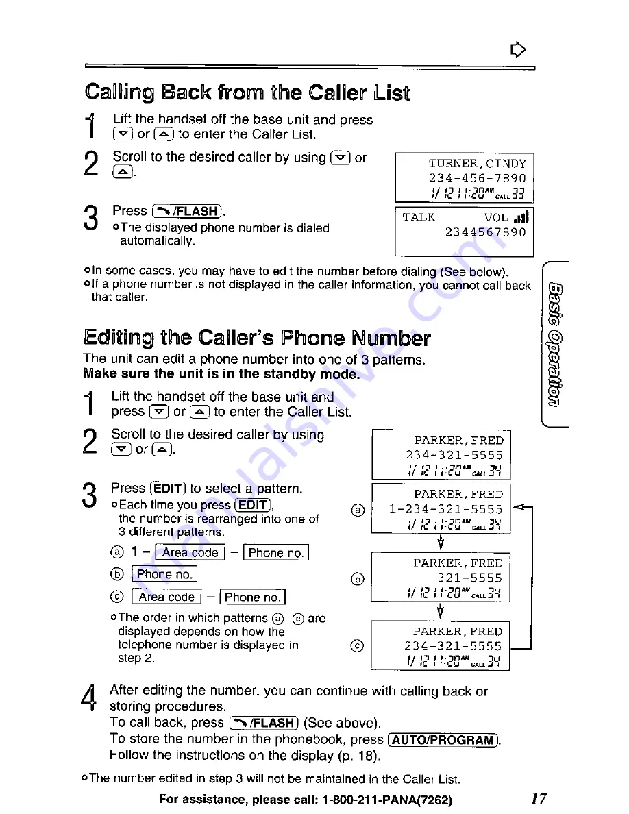 Panasonic KX-TC1481B User Manual Download Page 17