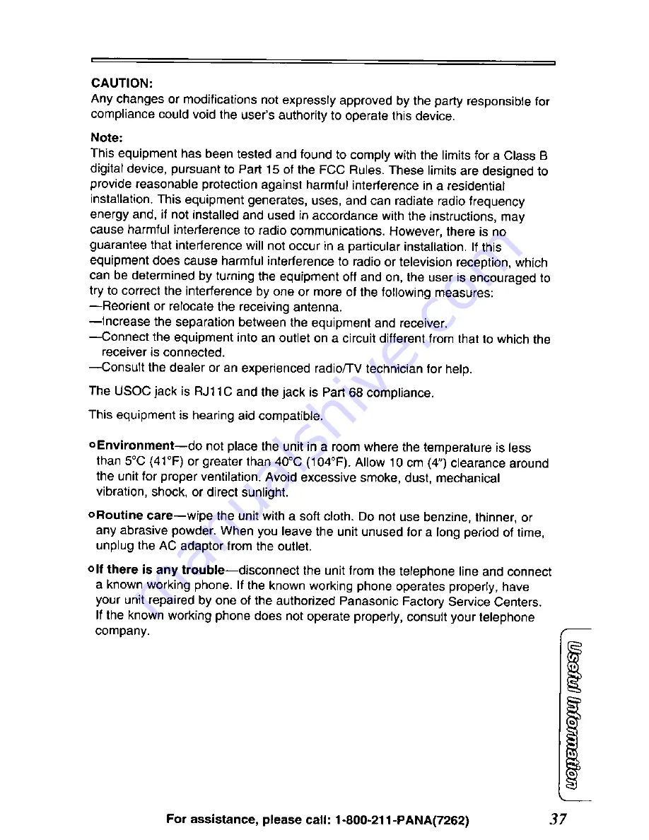 Panasonic KX-TC1481B User Manual Download Page 37