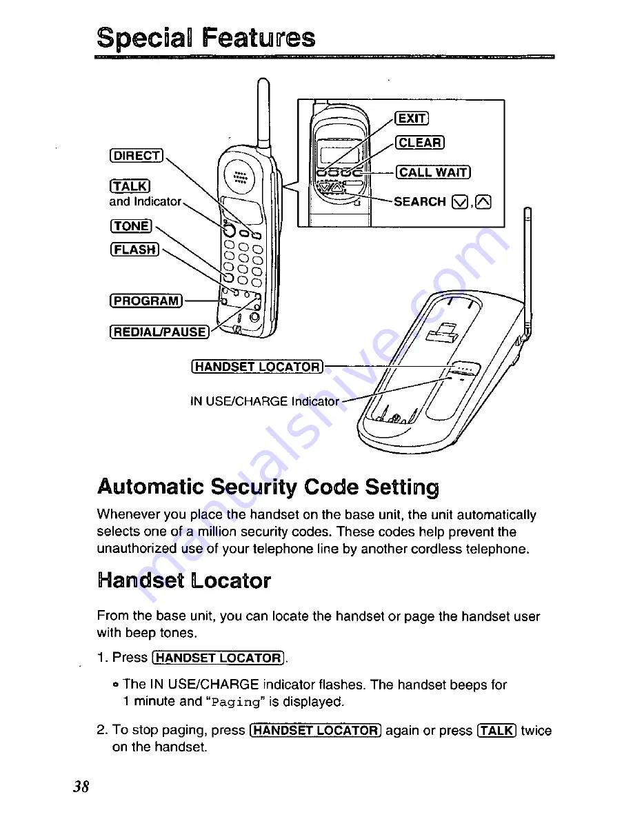 Panasonic KX-TC1696B User Manual Download Page 38