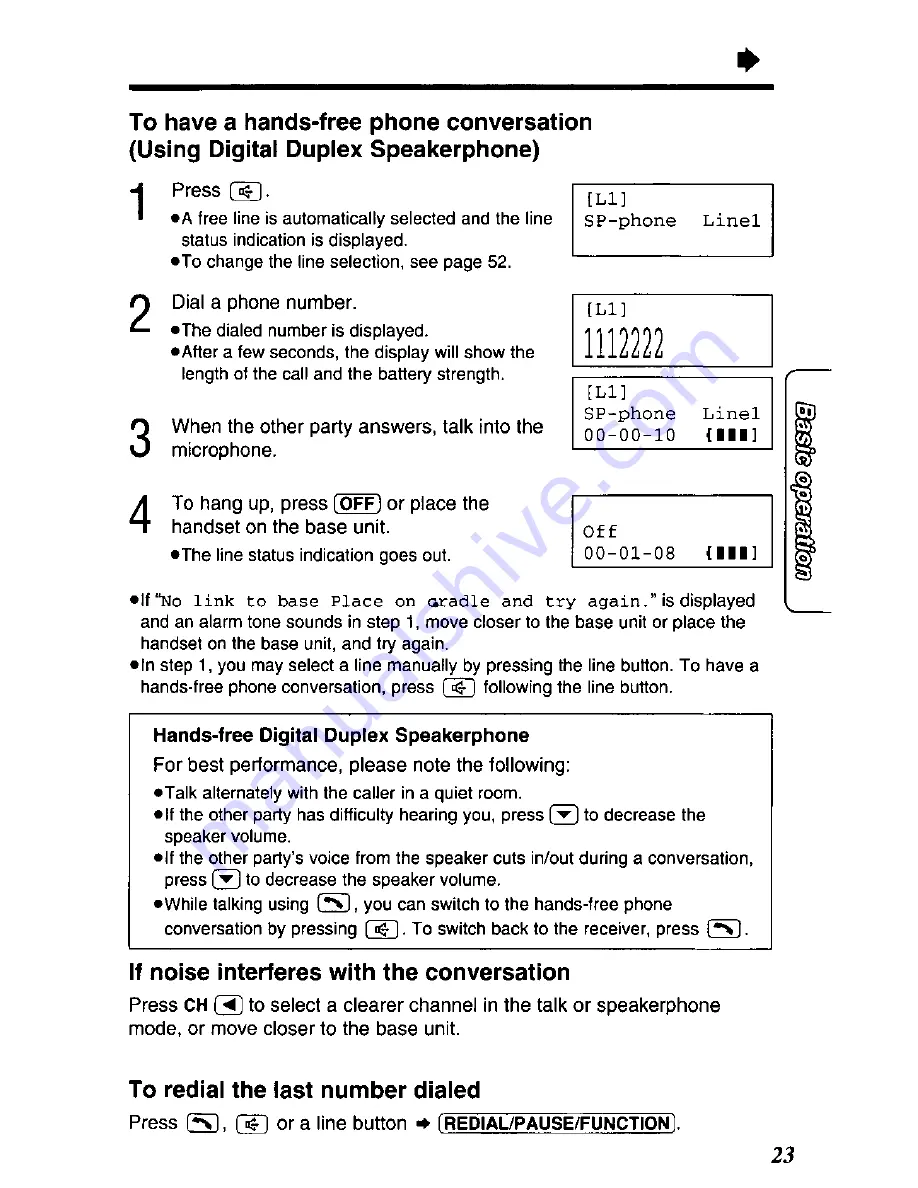 Panasonic KX-TC1723B Operating Instructions Manual Download Page 23