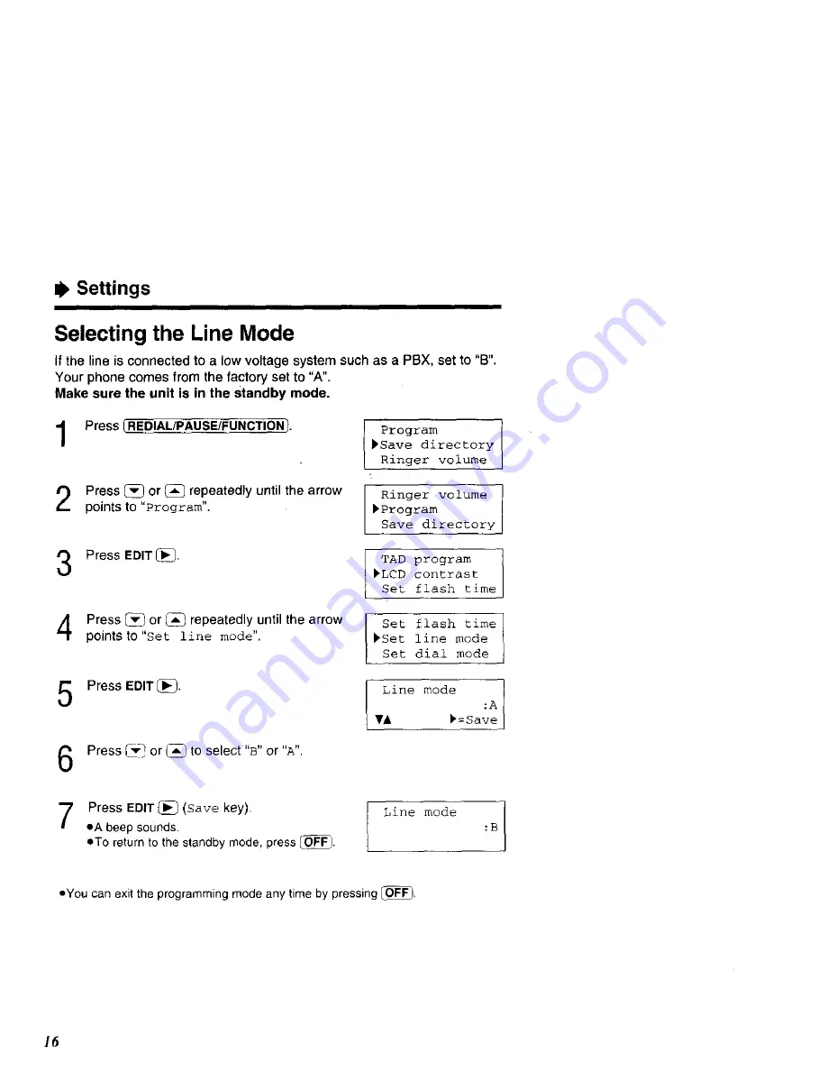 Panasonic KX-TC1733B Operating Instructions Manual Download Page 16