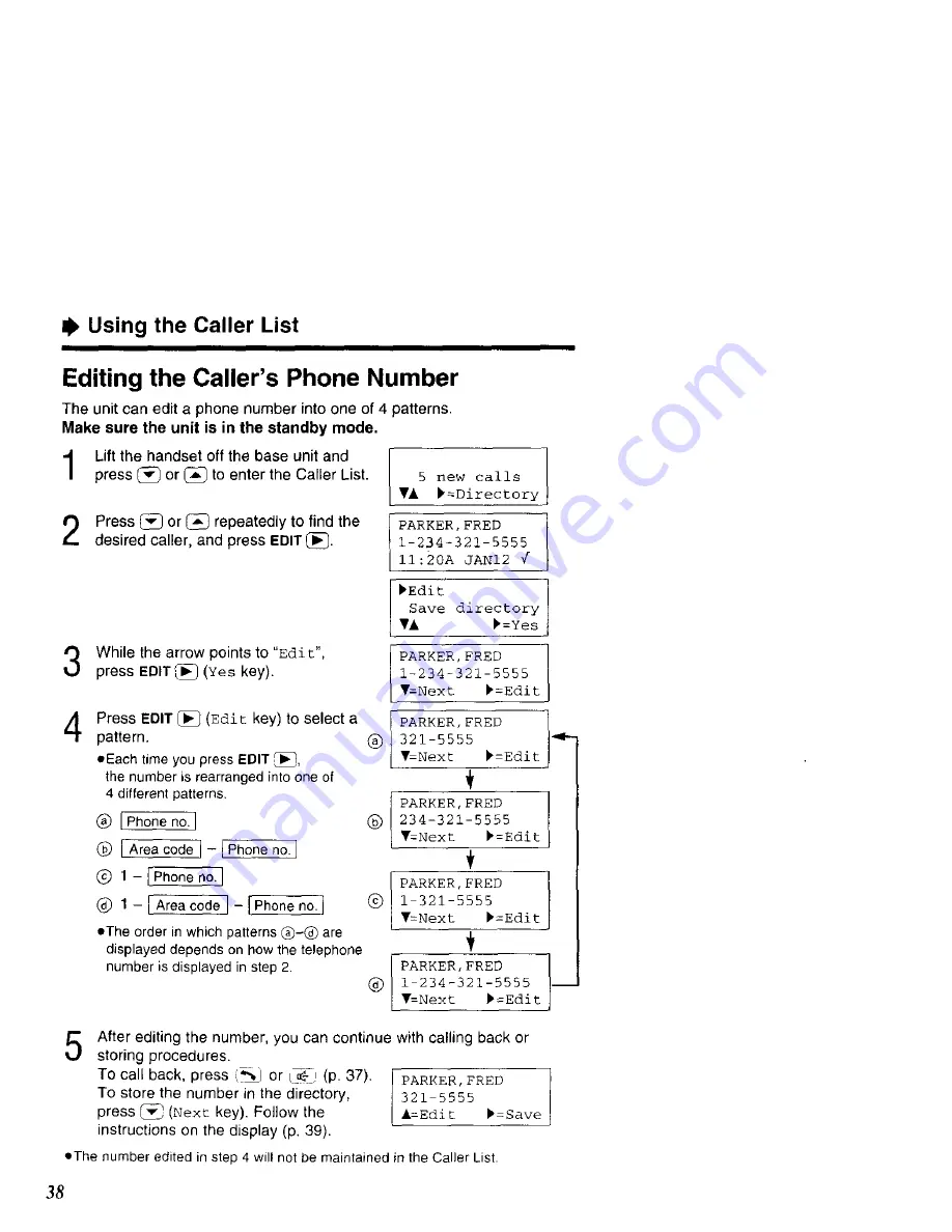 Panasonic KX-TC1733B Operating Instructions Manual Download Page 38