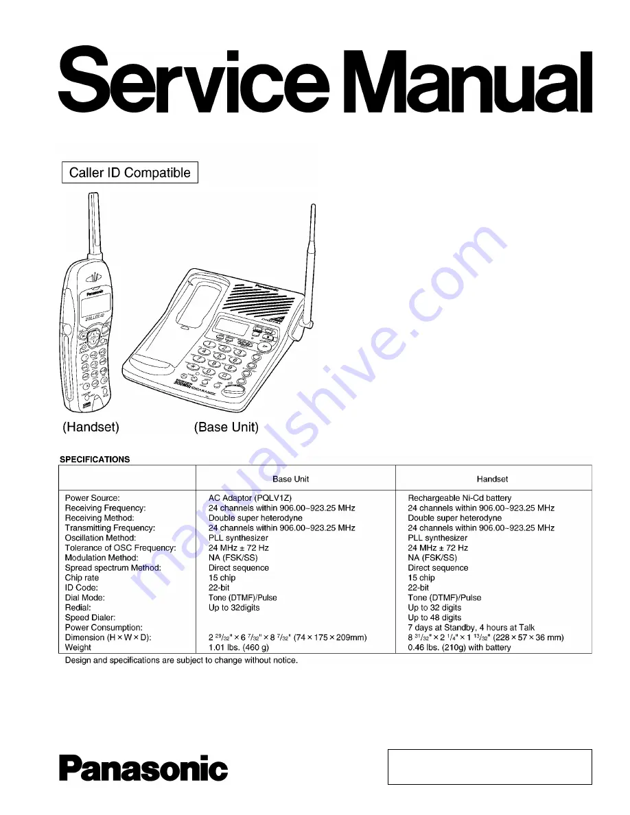 Panasonic KX-TC1868B Скачать руководство пользователя страница 1