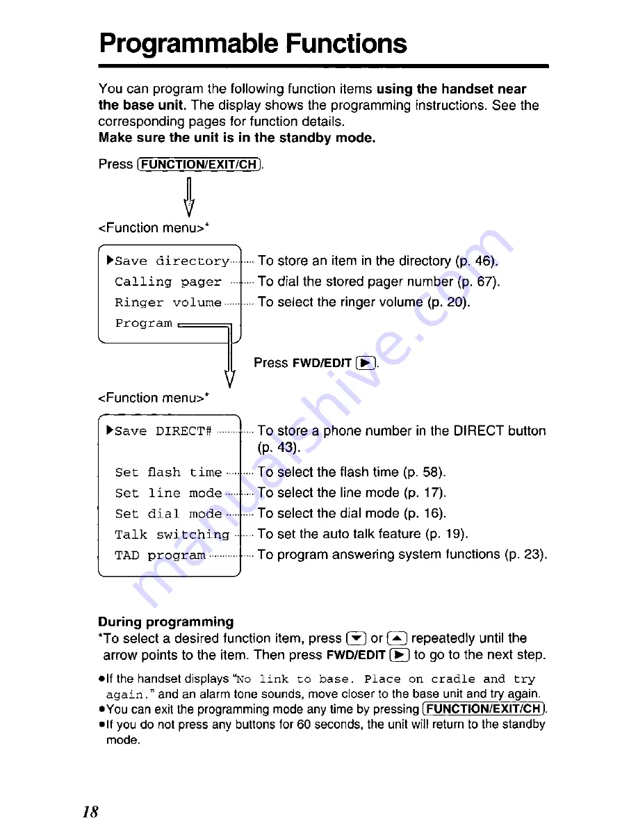 Panasonic KX-TC1868B User Manual Download Page 18