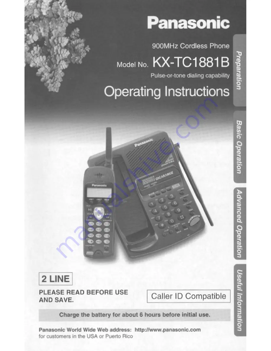 Panasonic KX-TC1881B Скачать руководство пользователя страница 1