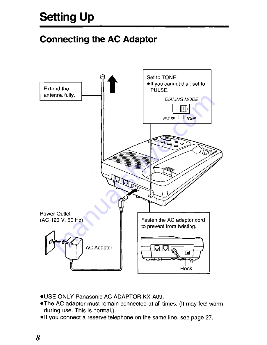 Panasonic KX-TC280B User Manual Download Page 8