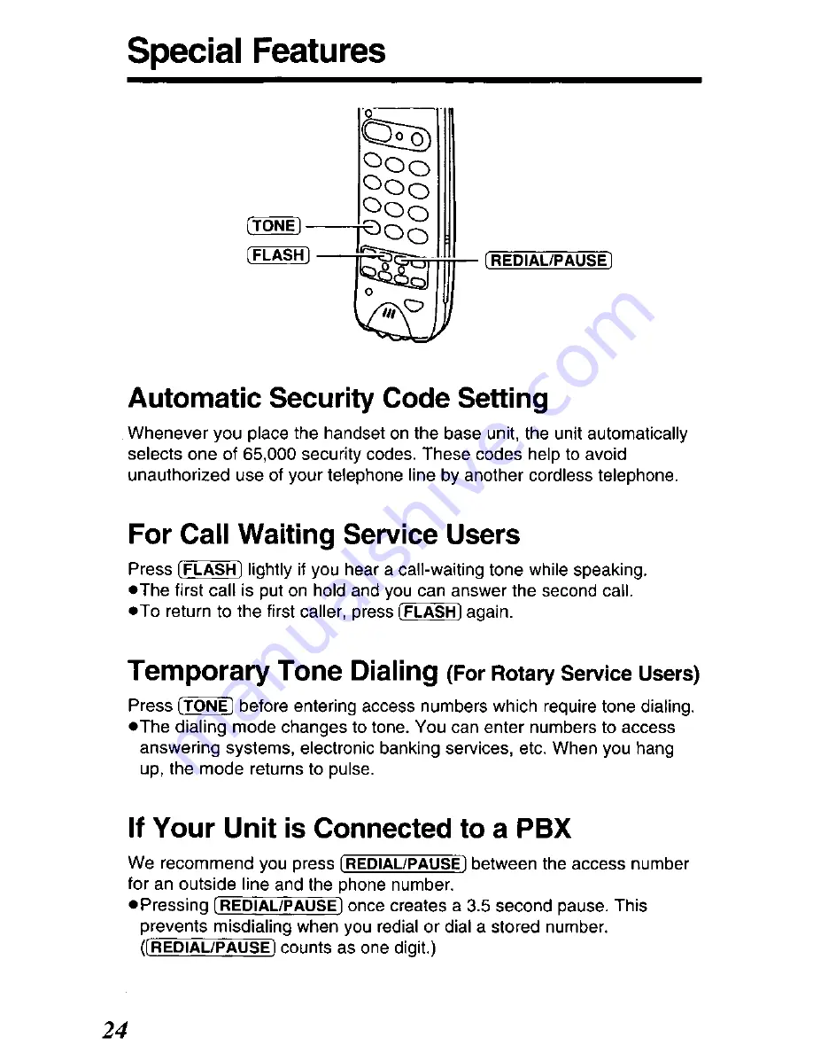 Panasonic KX-TC280B Скачать руководство пользователя страница 24