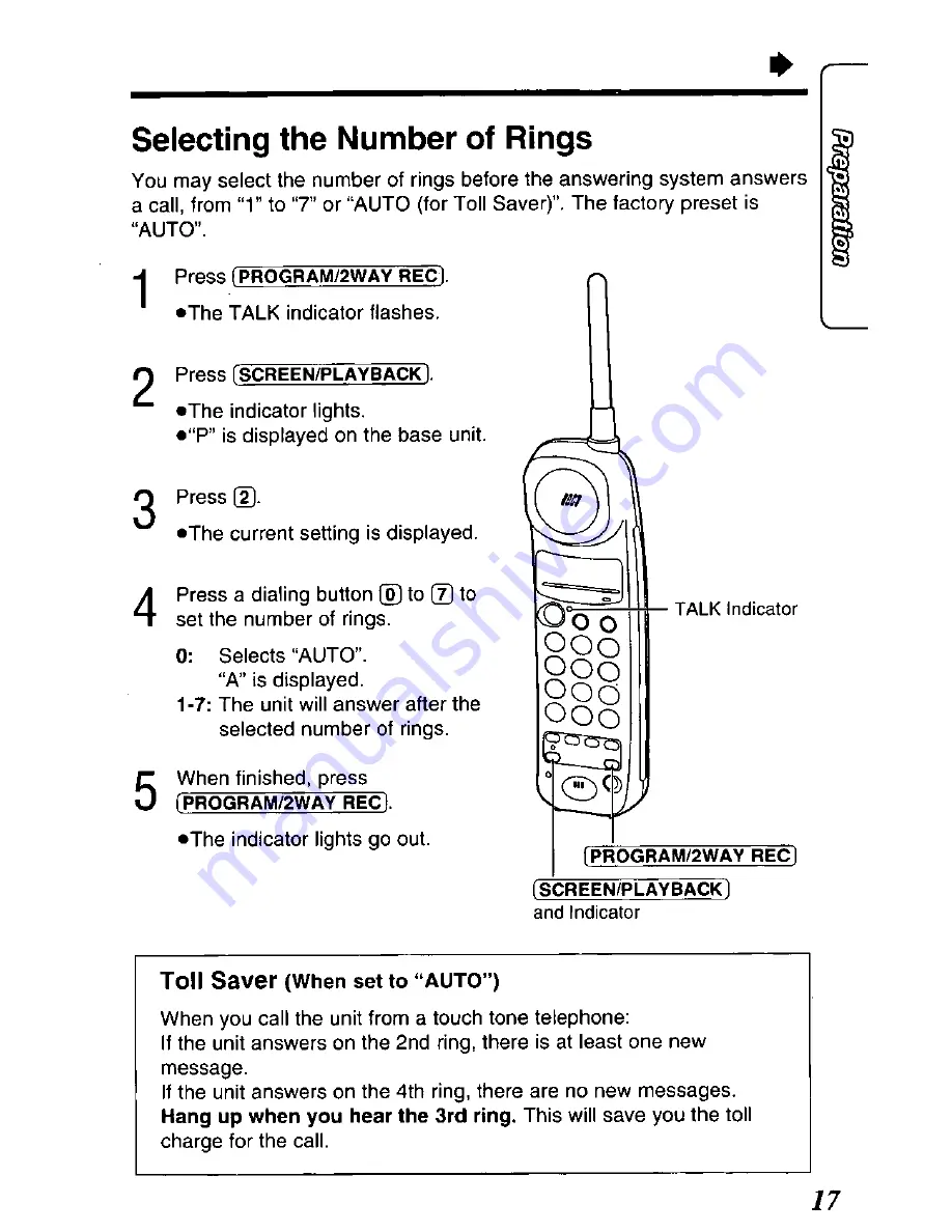 Panasonic KX-TCM417B Скачать руководство пользователя страница 17