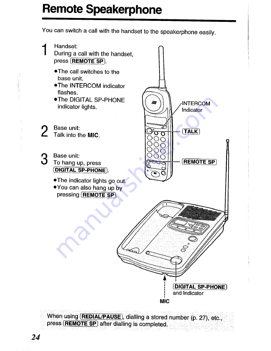 Panasonic KX-TCM418ALW Operating Instructions Manual Download Page 24