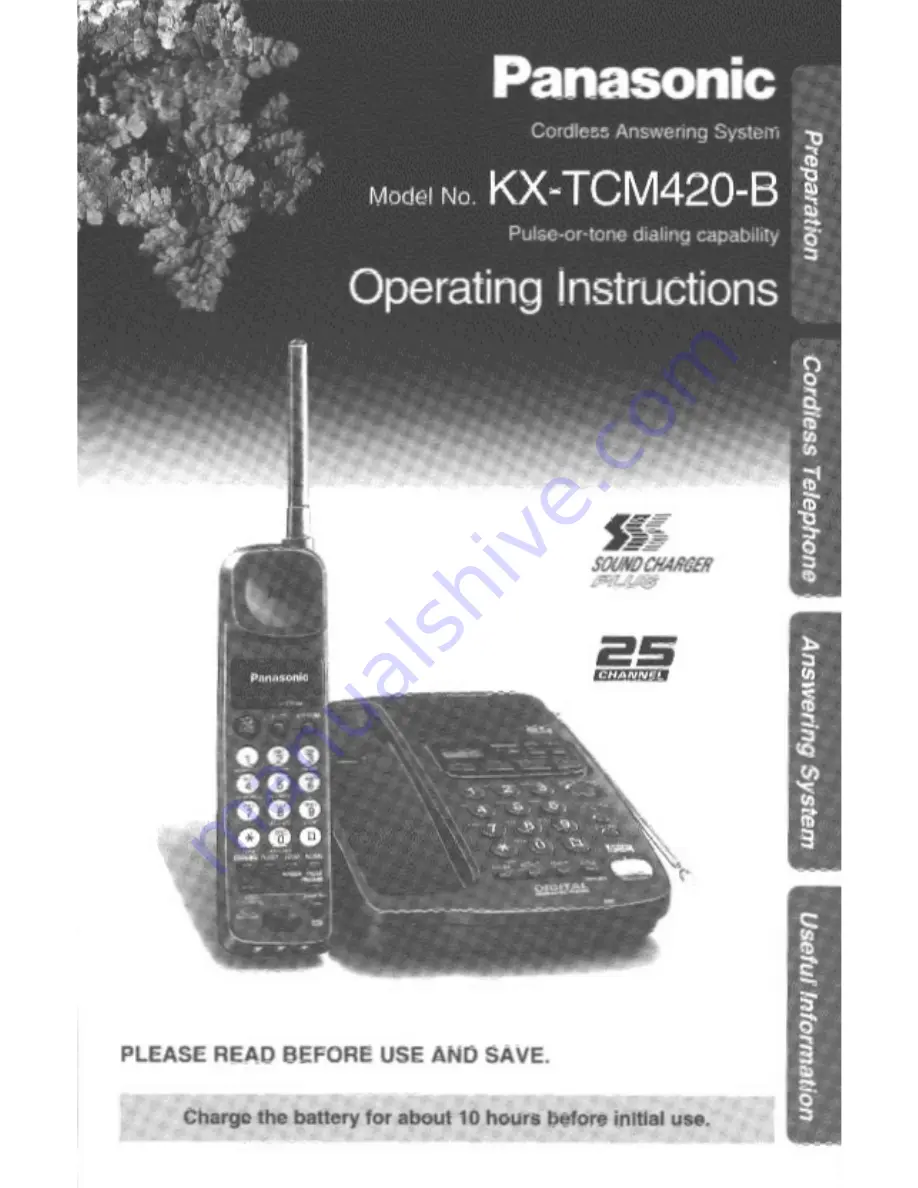 Panasonic KX-TCM420-B User Manual Download Page 1