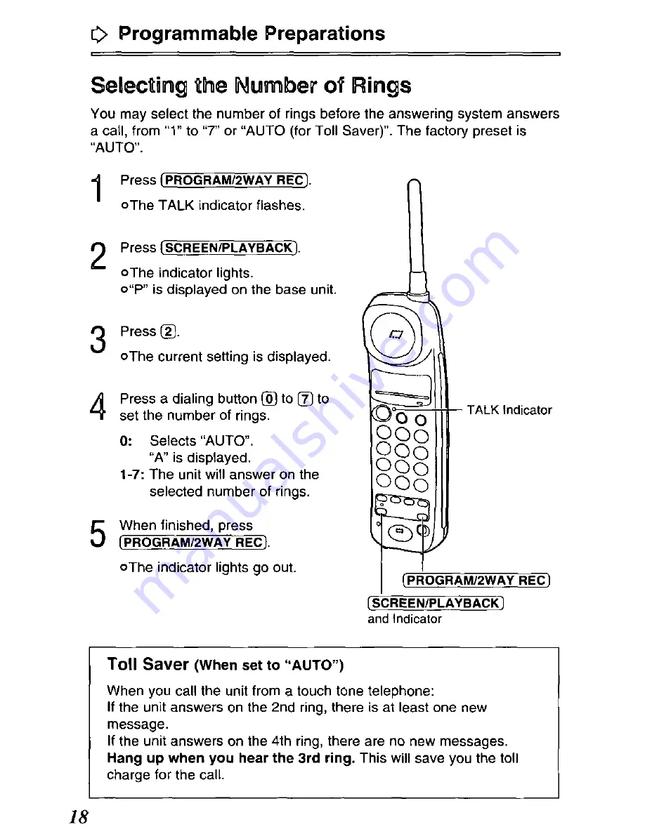 Panasonic KX-TCM420-B User Manual Download Page 18