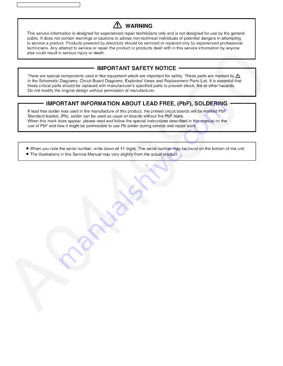 Panasonic KX-TG1062CM Service Manual Download Page 2