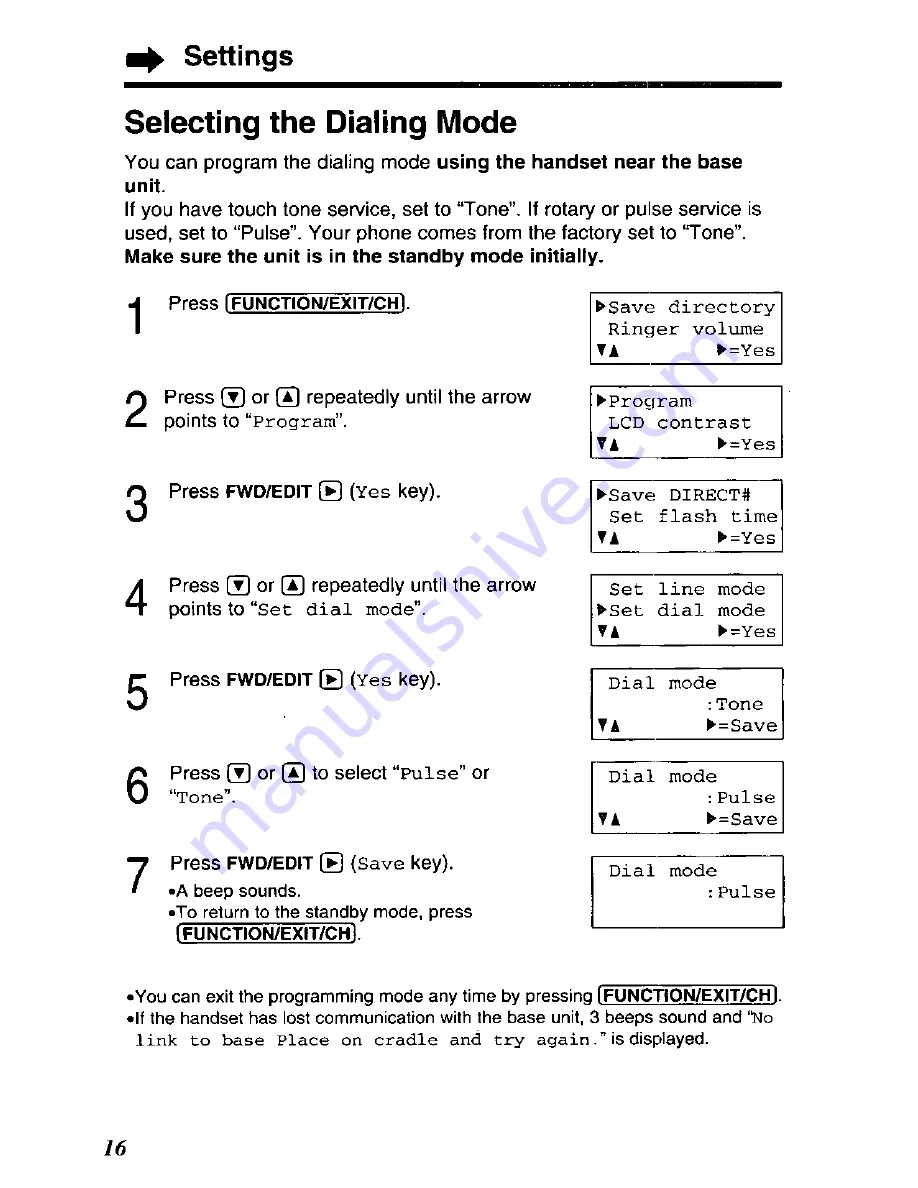 Panasonic KX-TG2481 Operating Instructions Manual Download Page 16