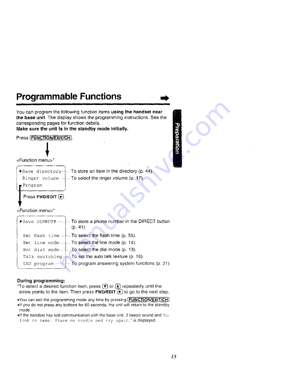 Panasonic KX-TG2583S Скачать руководство пользователя страница 15