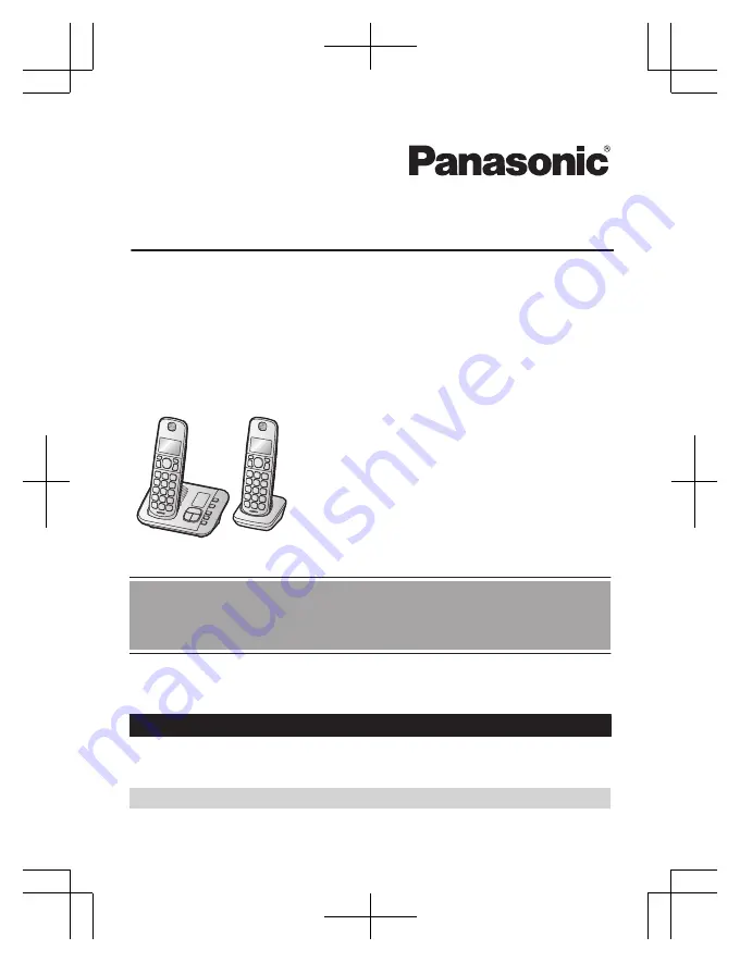 Panasonic KX-TG3833 Operating Instructions Manual Download Page 1