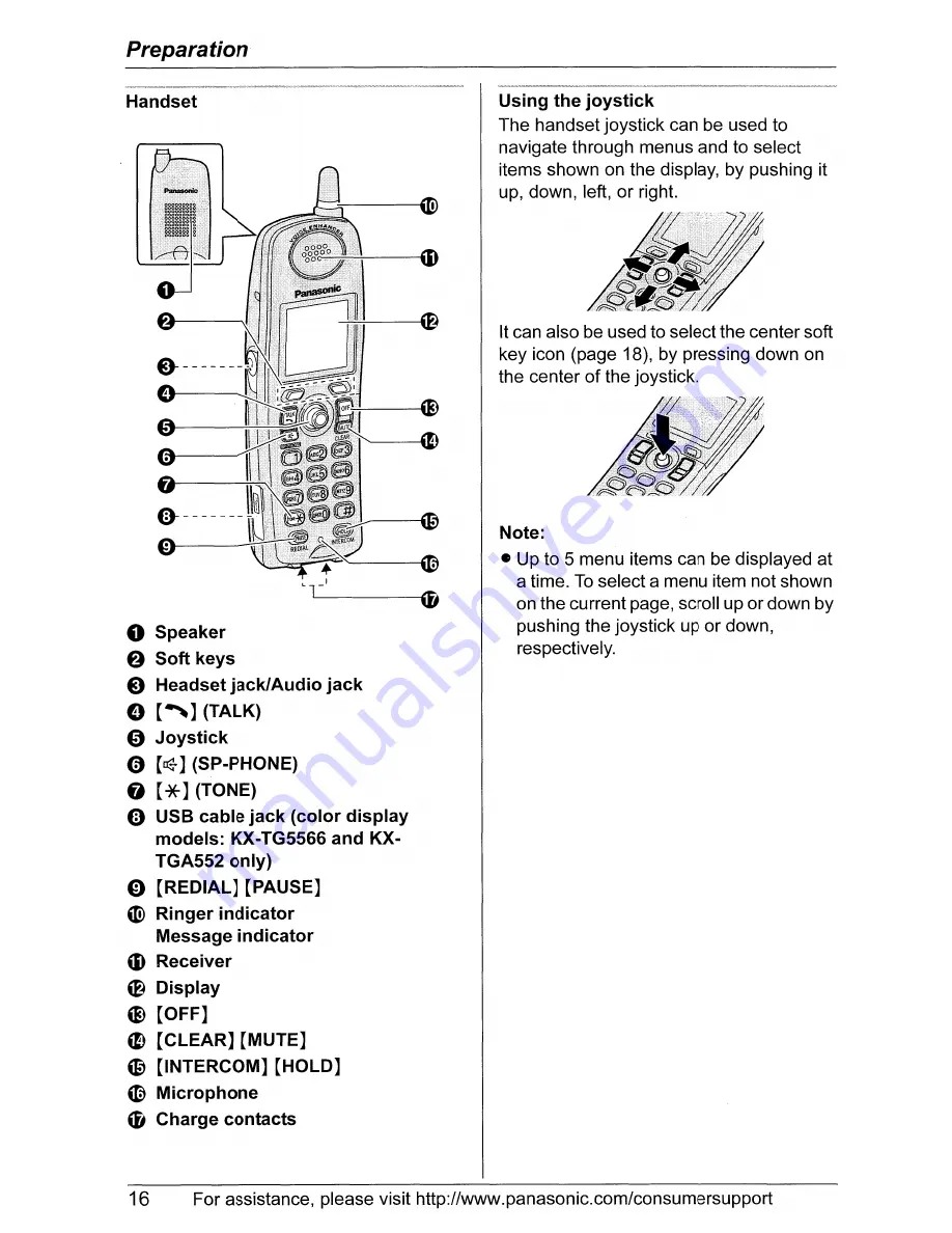 Panasonic KX-TG5561 Скачать руководство пользователя страница 16