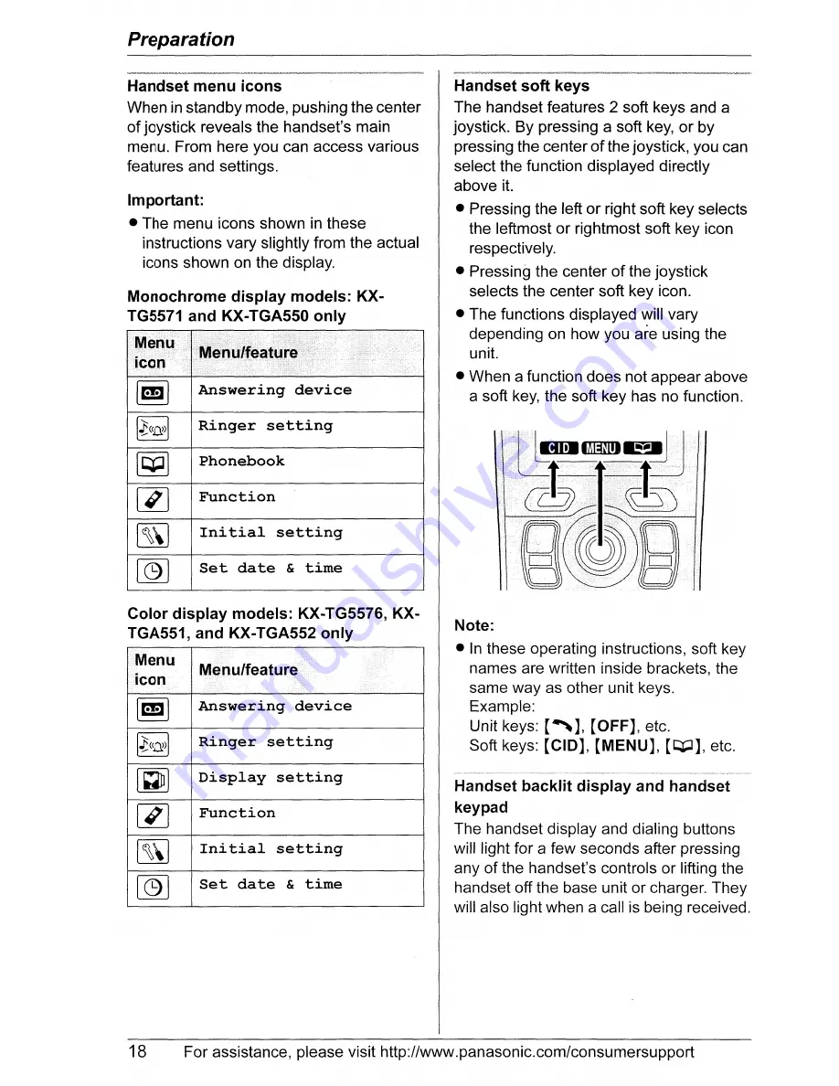 Panasonic KX-TG5571 Скачать руководство пользователя страница 18