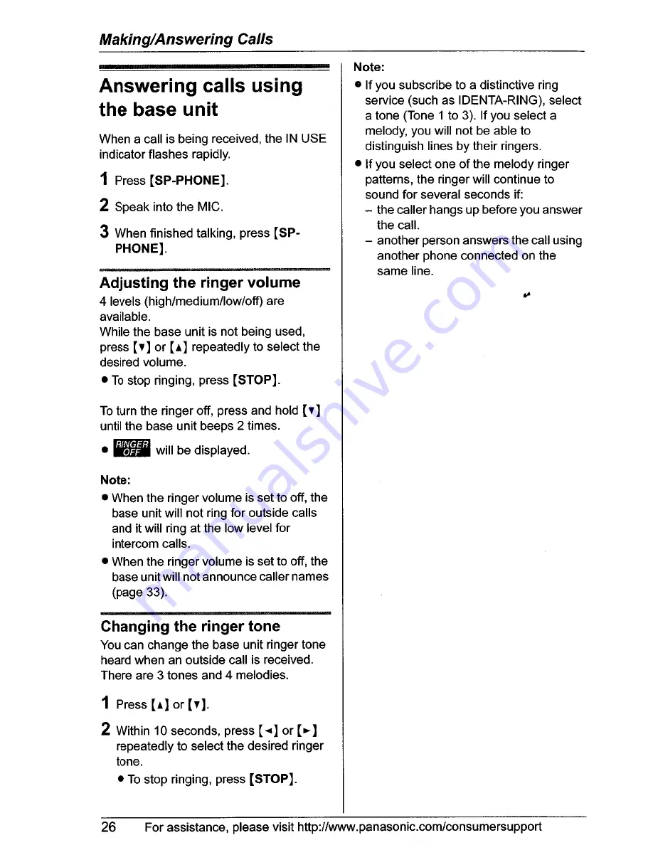 Panasonic KX-TG5571 Operating Instructions Manual Download Page 26