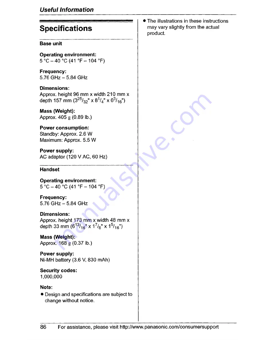 Panasonic KX-TG5571 Operating Instructions Manual Download Page 86