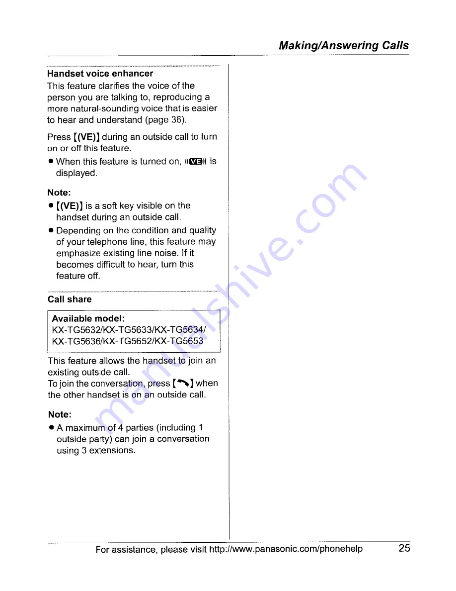 Panasonic KX-TG5631 Operating Instructions Manual Download Page 26