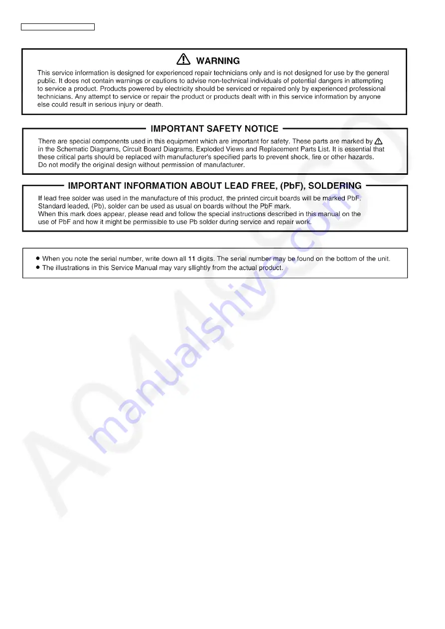 Panasonic KX-TG6521BXB Service Manual Download Page 2