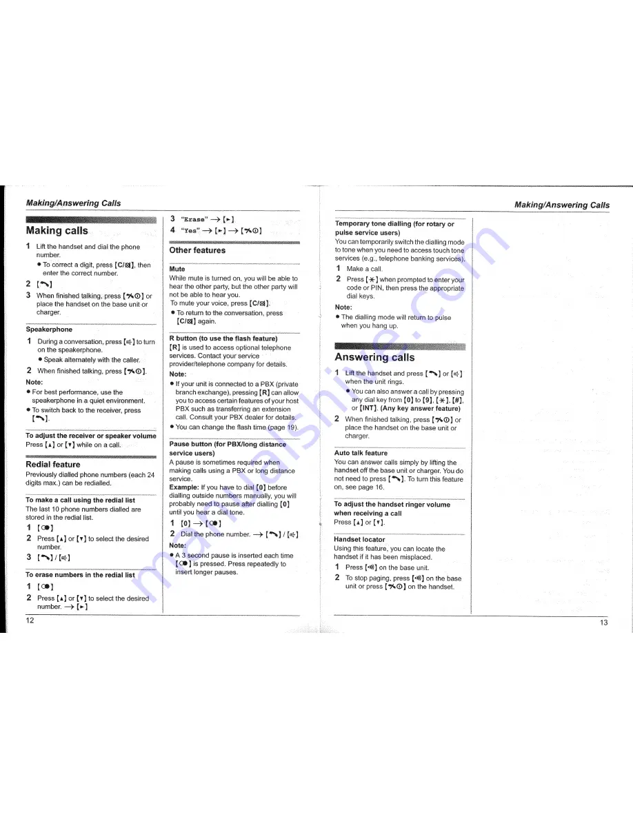 Panasonic KX-TG7100HK Quick Manual Download Page 10