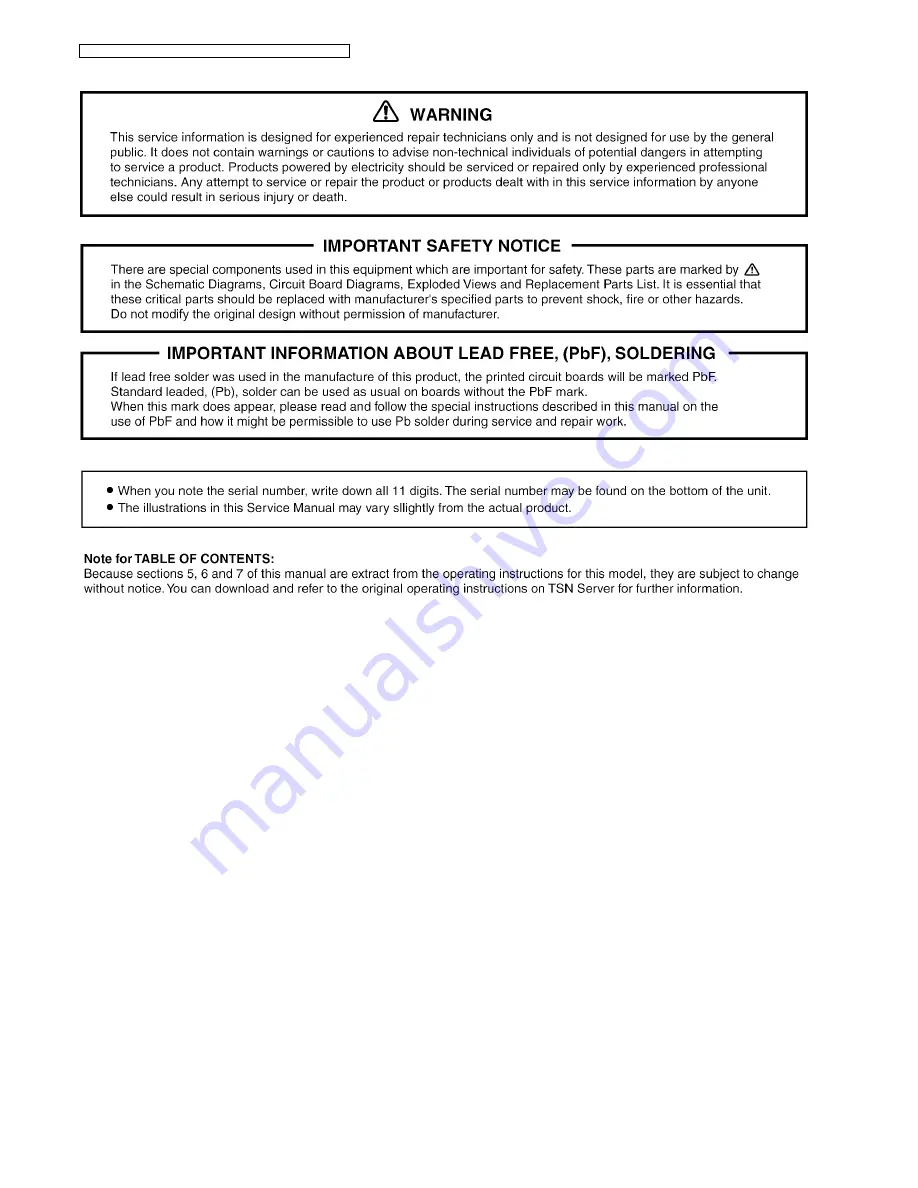 Panasonic KX-TG8421FXB Service Manual Download Page 2