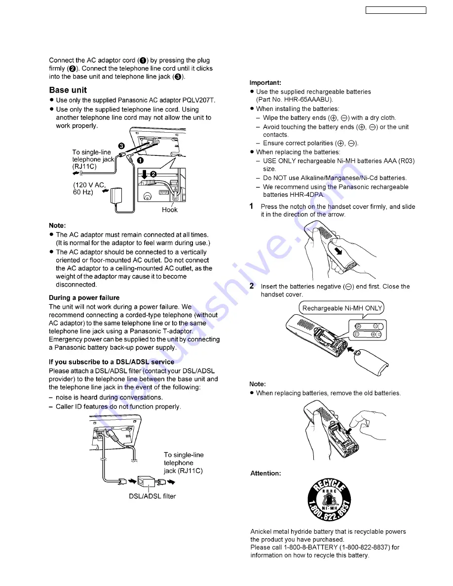 Panasonic KX-TG9331T Скачать руководство пользователя страница 7