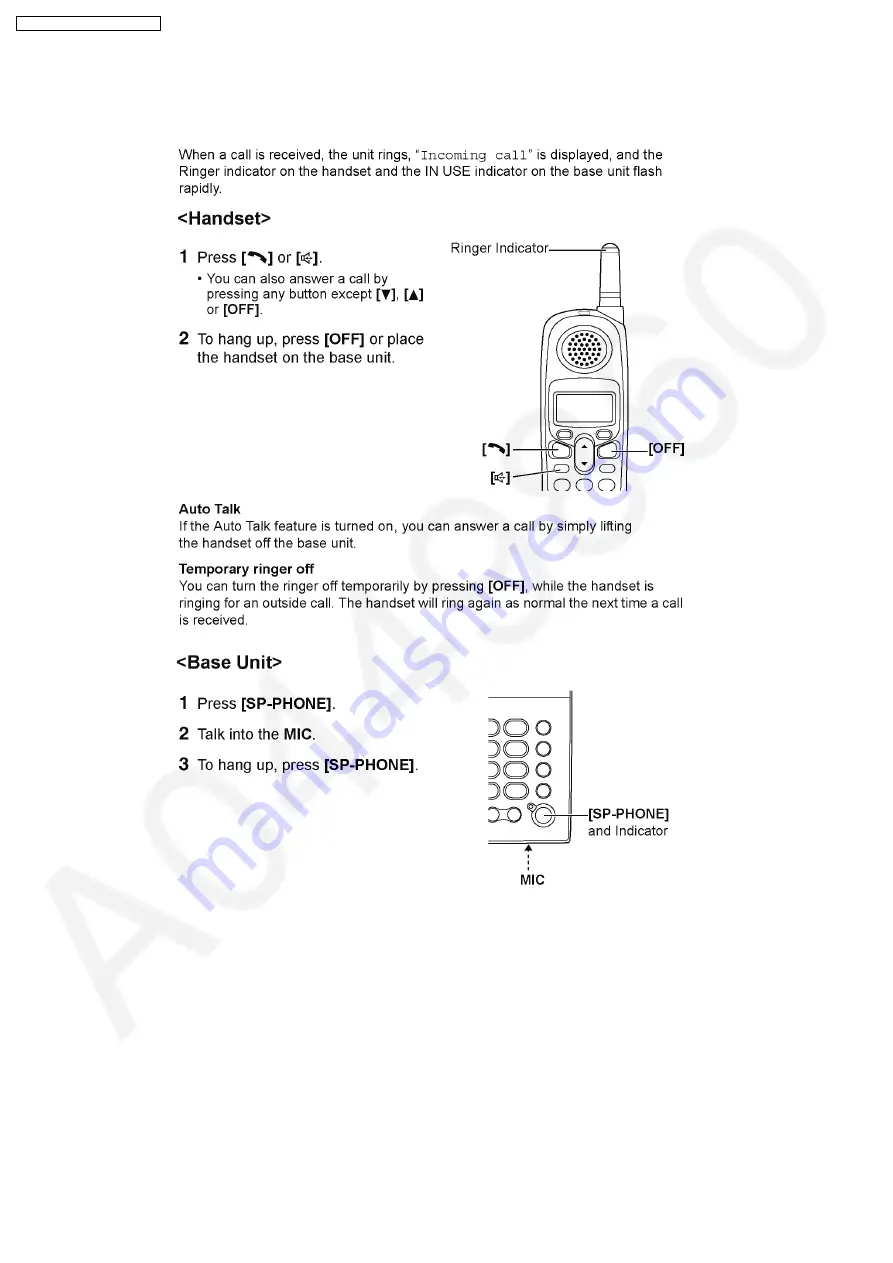 Panasonic KX-TGA236JXS Service Manual Download Page 20