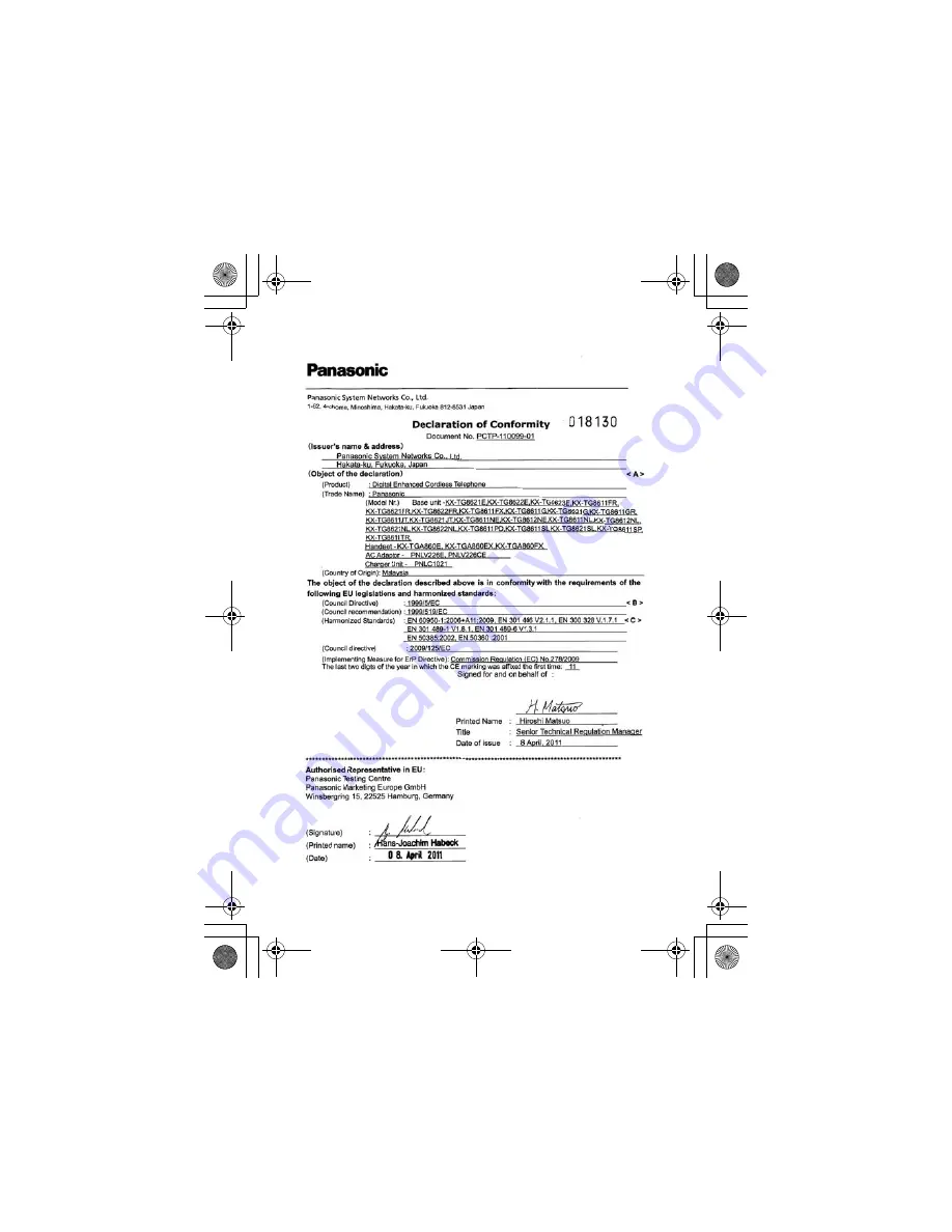 Panasonic KX-TGA661 Скачать руководство пользователя страница 73