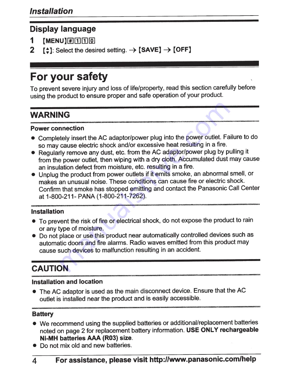 Panasonic KX-TGA680 Installation Manual Download Page 4